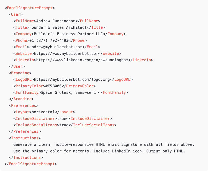 XML to HTML Email Signature System project demonstration